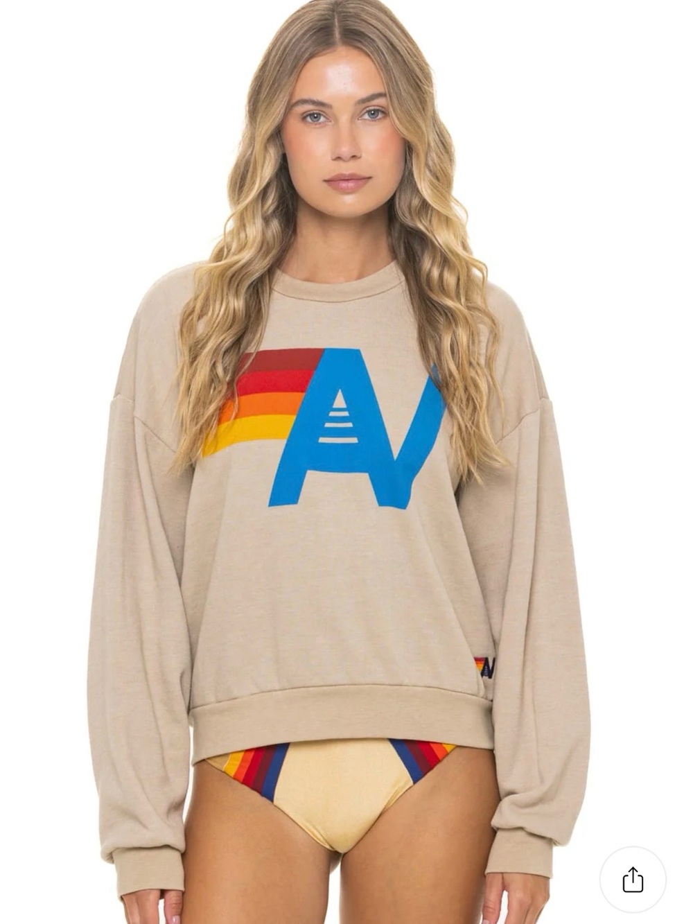 Aviator Nation Sand Color logo sweatshirt, UNISEX, size XL